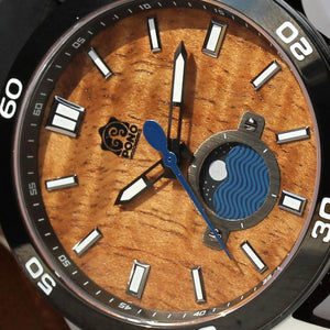 THE CASTAWAY KOA WOOD WATCH (COPPER & LEATHER BAND)