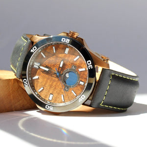 THE CASTAWAY KOA WOOD WATCH (COPPER & LEATHER BAND)