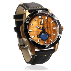 THE CASTAWAY KOA WOOD WATCH (COPPER & LEATHER BAND)