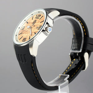 THE WATERMAN KOA WOOD WATCH (47MM, CHROME, BLUE OR BLACK SILICONE BAND)