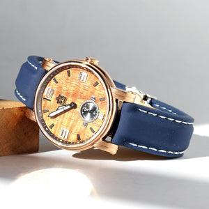 THE WATERMAN KOA WOOD WATCH (36MM, ROSE-GOLD)